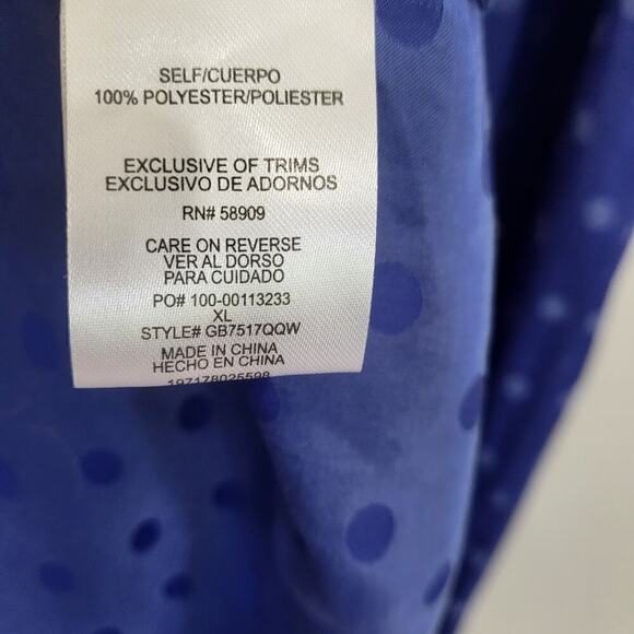 GIANNI BINI Polka Dot Short Sleeve Ruched Satin Midi Dress XL - Picture 9 of 12